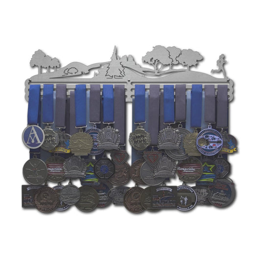 Allied Medal Hangers - Trailscape - Male or Female Runner - Multiple Variations Offered - Sports Awards Holder Display