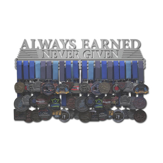 Allied Medal Hangers - Always Earned Never Given (Compact) - Multiple Variations Offered - Medal Awards Holder Display