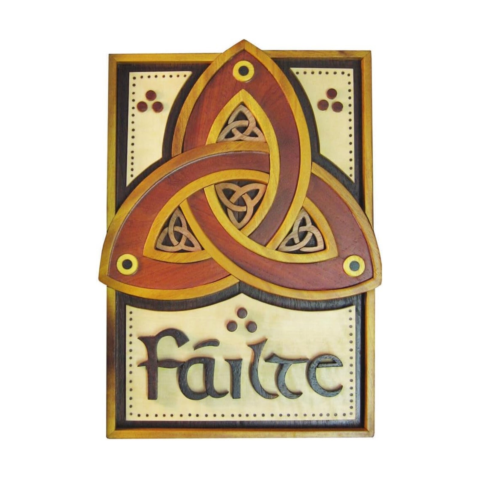 Royal Tara Wooden Trinity Knot Failte Wall Hanging Plaque
