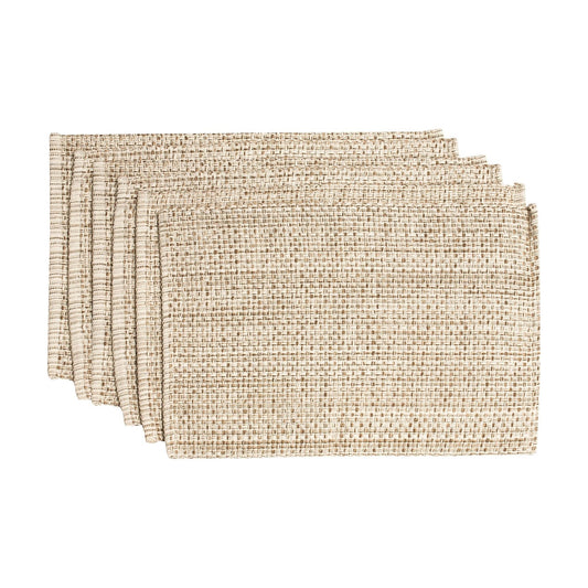 Sweet Home Collection 100% Cotton Placemats for Dining Room Rectangle Two Tone Woven Fabric 13" x 19" Soft Durable