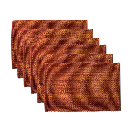 Sweet Home Collection 100% Cotton Placemats for Dining Room Rectangle Two Tone Woven Fabric 13" x 19" Soft Durable