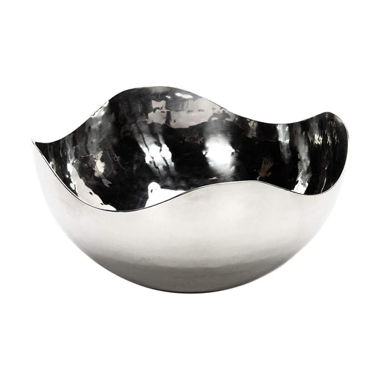 LED Candles / Diameter Finish Metal Bowl / 5.75" Diameter / Silver / 5.75 Inch