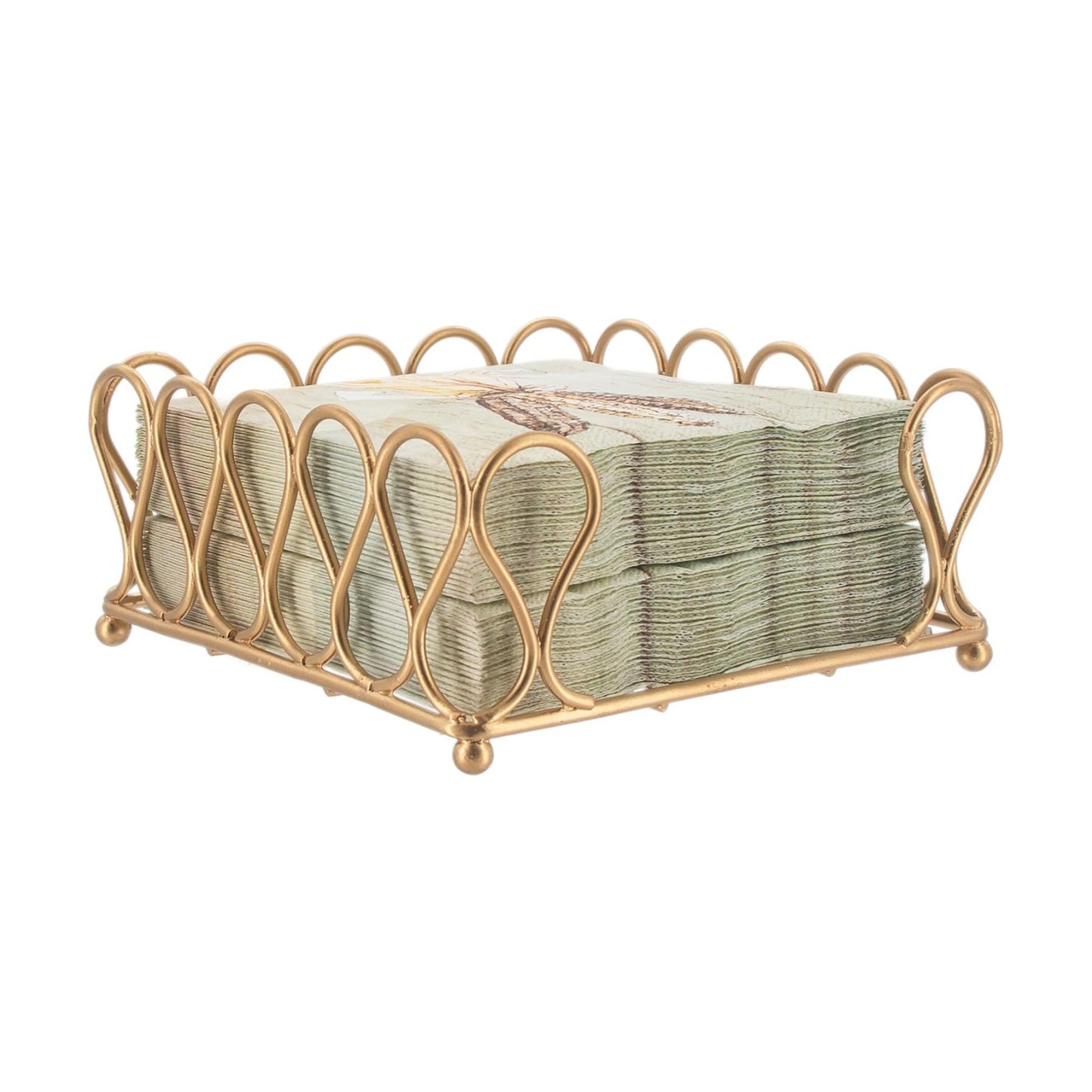 Celebrate the Home Ribbon Cocktail Napkin Caddy / Gold