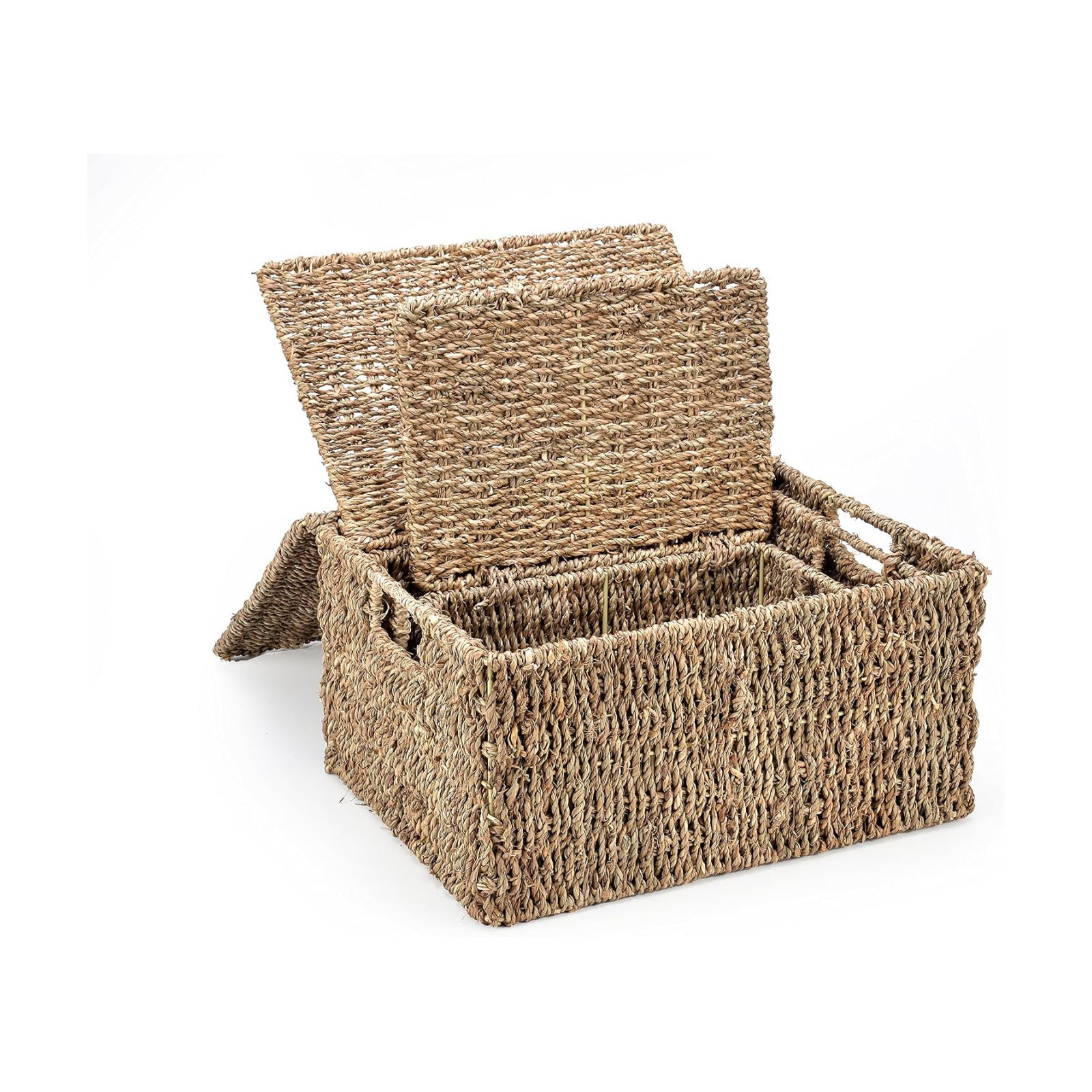 Rectangular Seagrass Baskets / Natural / Small / Set of 3