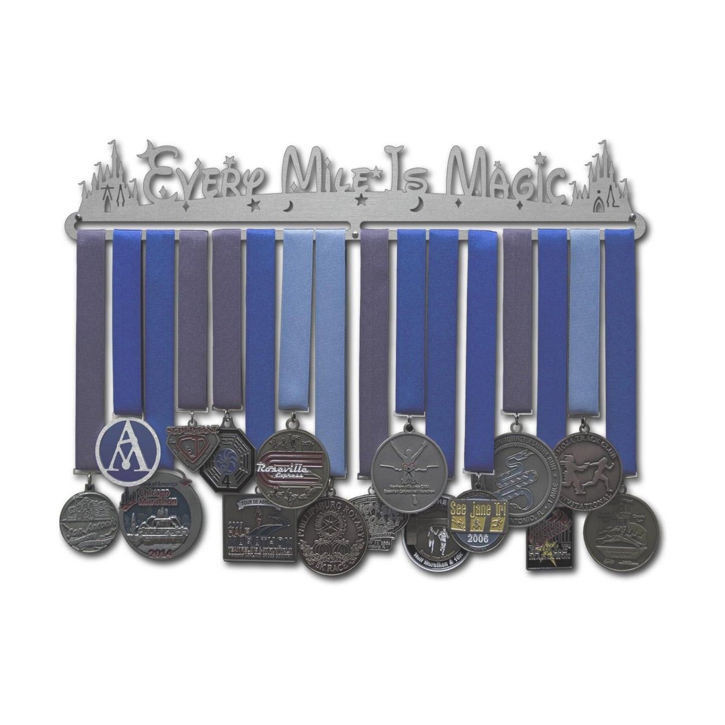Allied Medal Hanger - Every Mile is Magic (18" Wide with 1 Hang bar) - Medal Hanger Holder Display Rack - Multiple