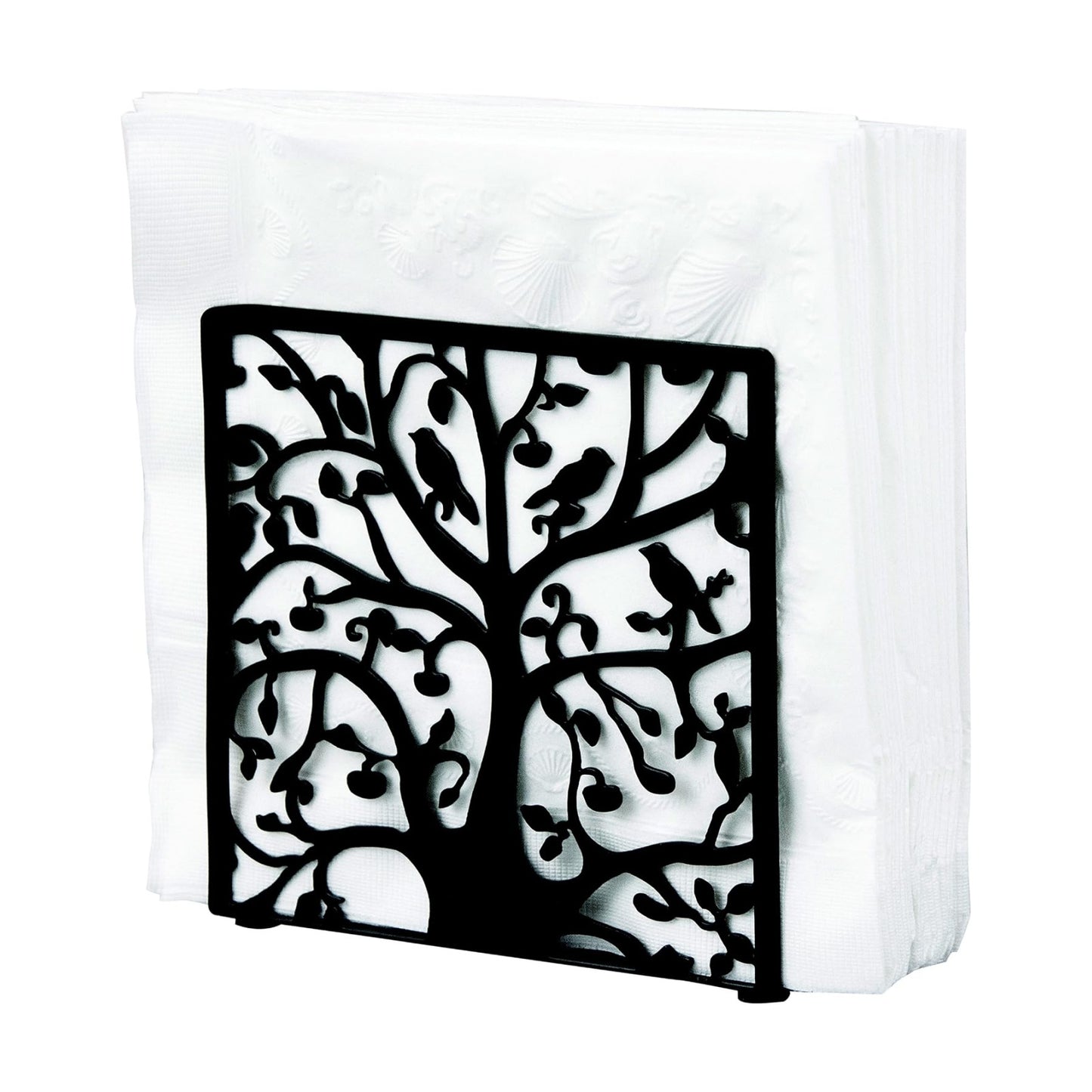 Decorative Metal Napkin Organizer / Tree and Bird