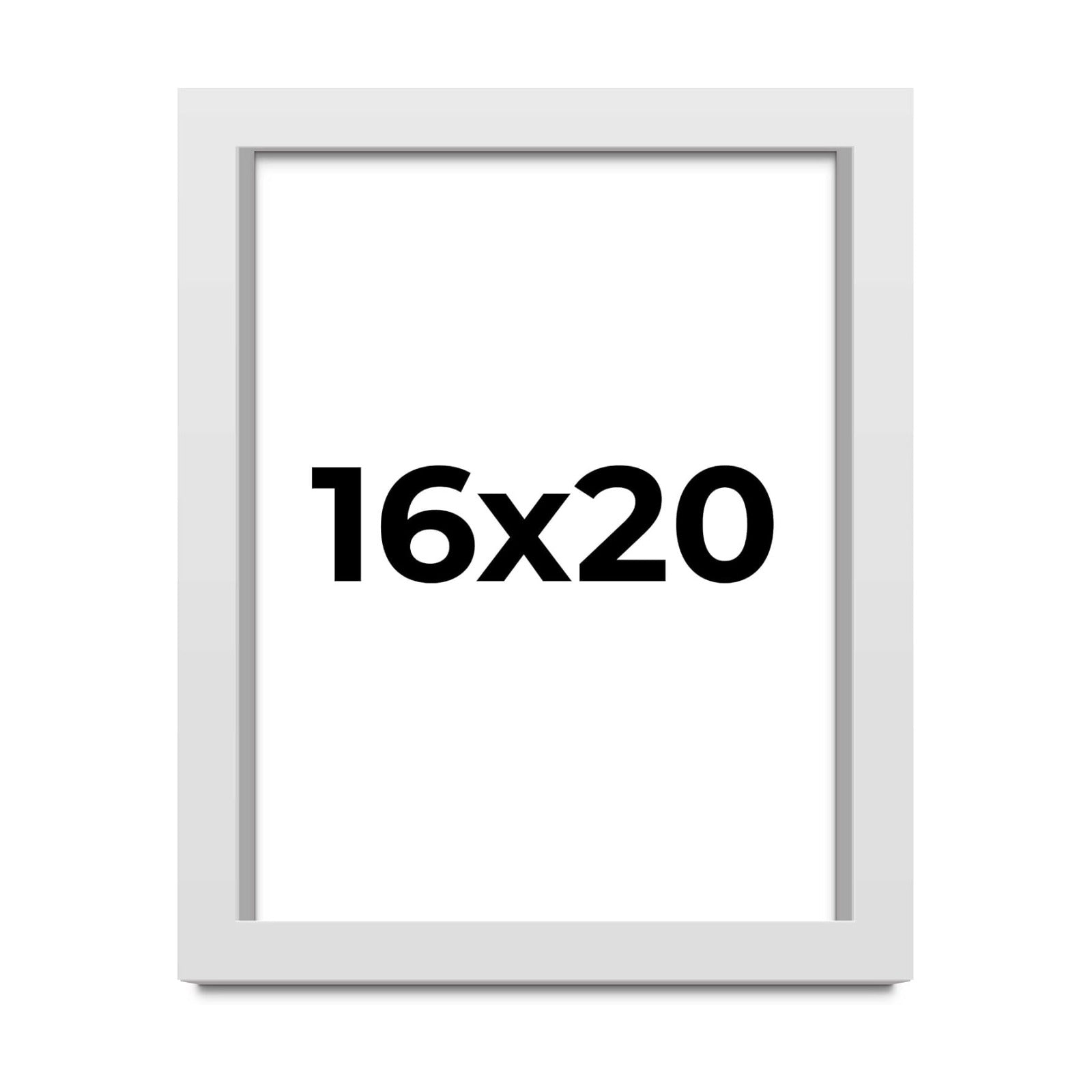 16x20 Shadow Box White Solid Pine Wood Display Frame with Acid-Free Backing UV Acrylic & Hanging Hardware with 0.75"