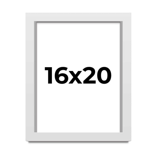 16x20 Shadow Box White Solid Pine Wood Display Frame with Acid-Free Backing UV Acrylic & Hanging Hardware with 0.75"