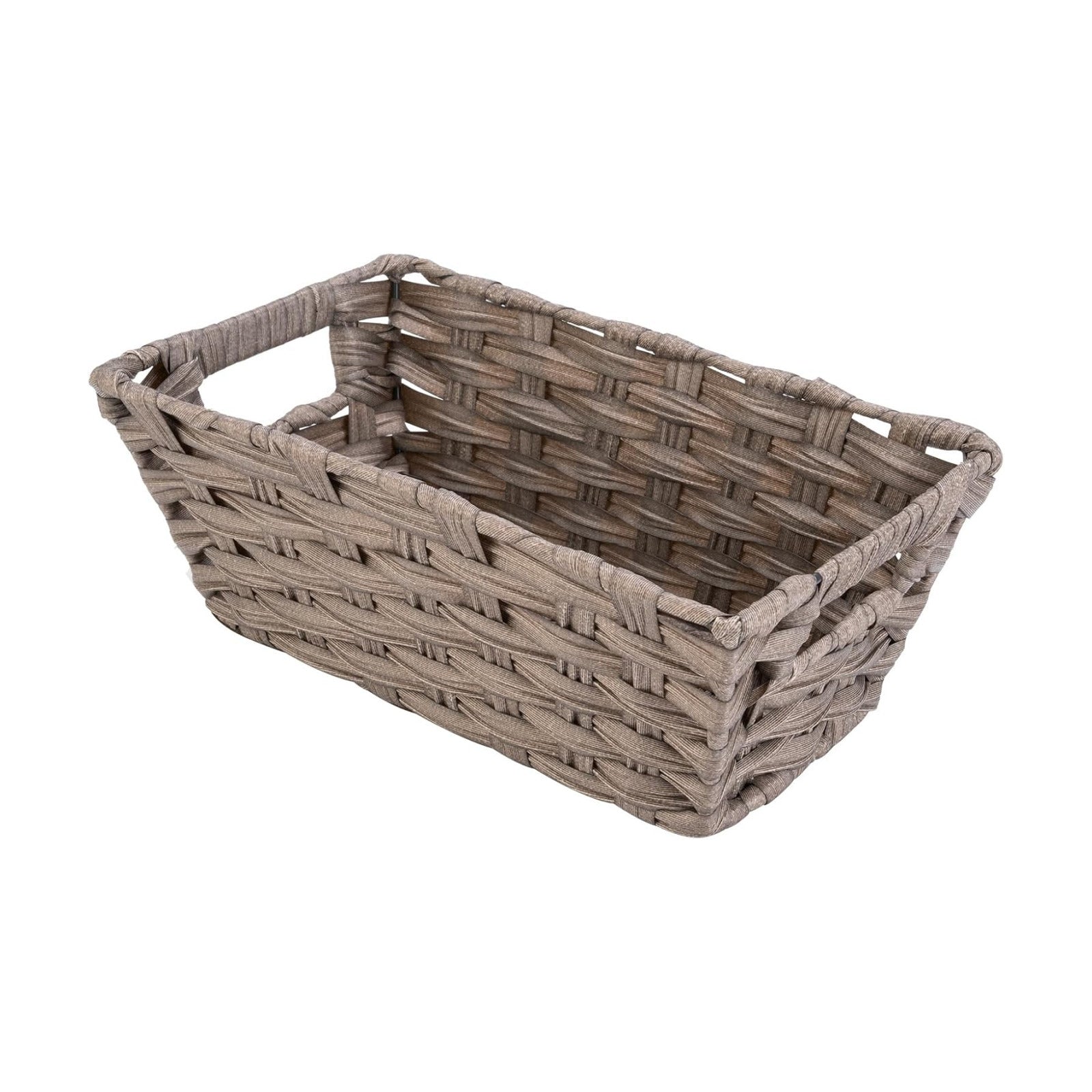 Woven Storage Basket / Small Plastic Wicker Organizer Bin
