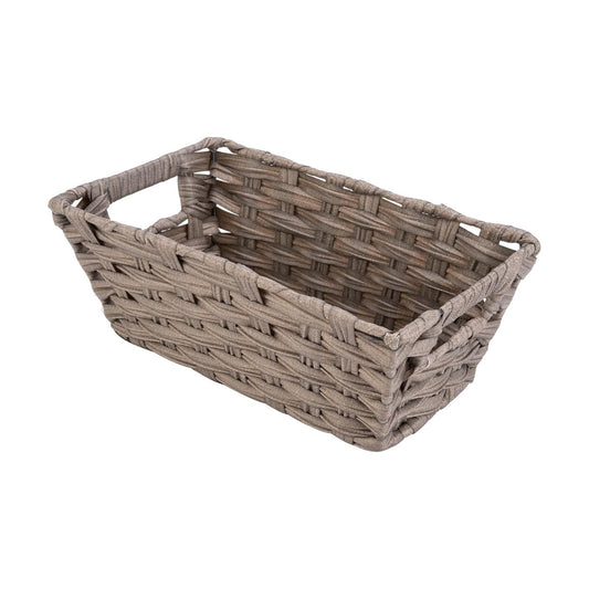 Woven Storage Basket / Small Plastic Wicker Organizer Bin
