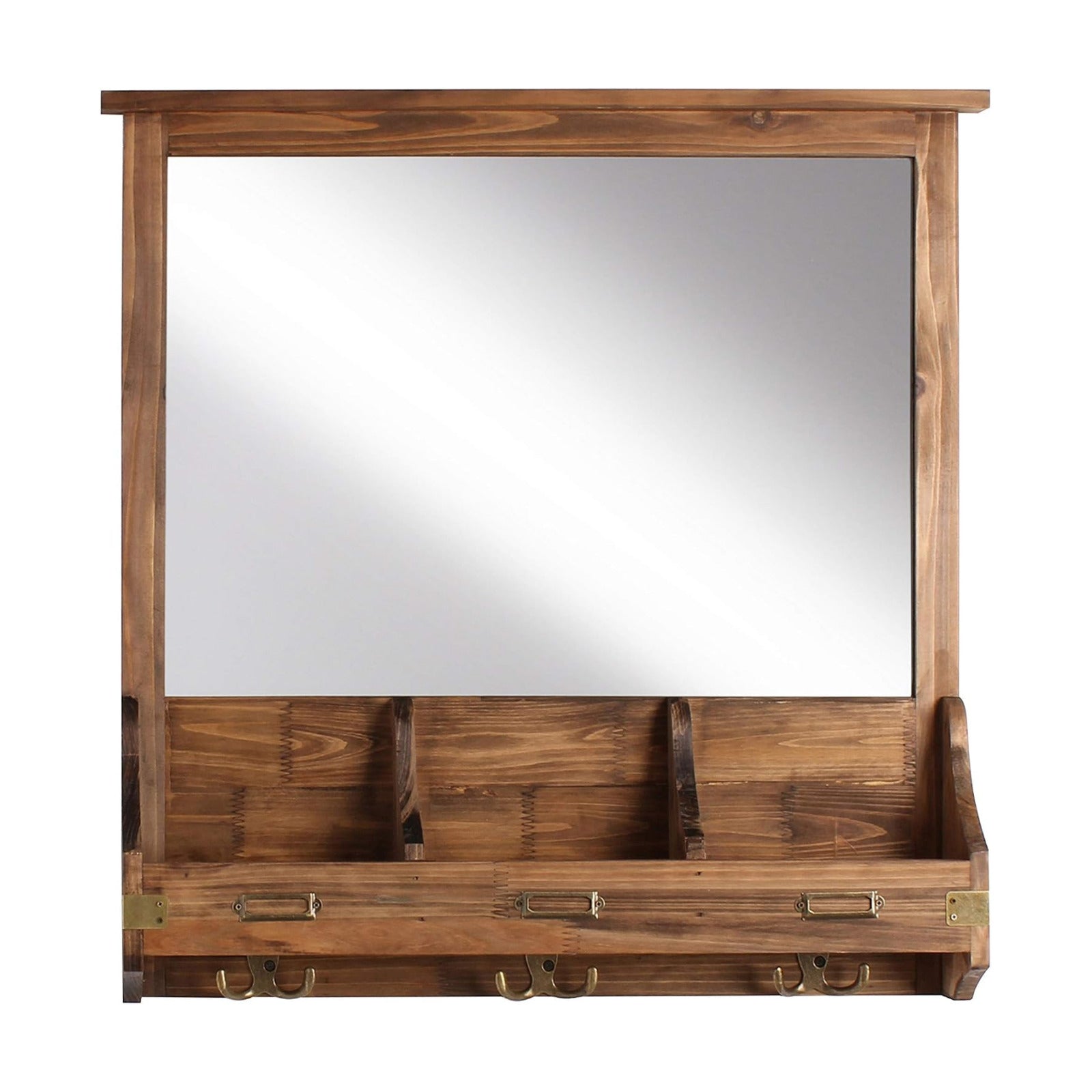 Stallard Decorative Rustic Wood Home Organizer / 24 x 24 / Rustic Brown