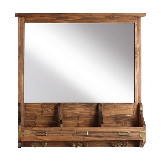 Stallard Decorative Rustic Wood Home Organizer / 24 x 24 / Rustic Brown