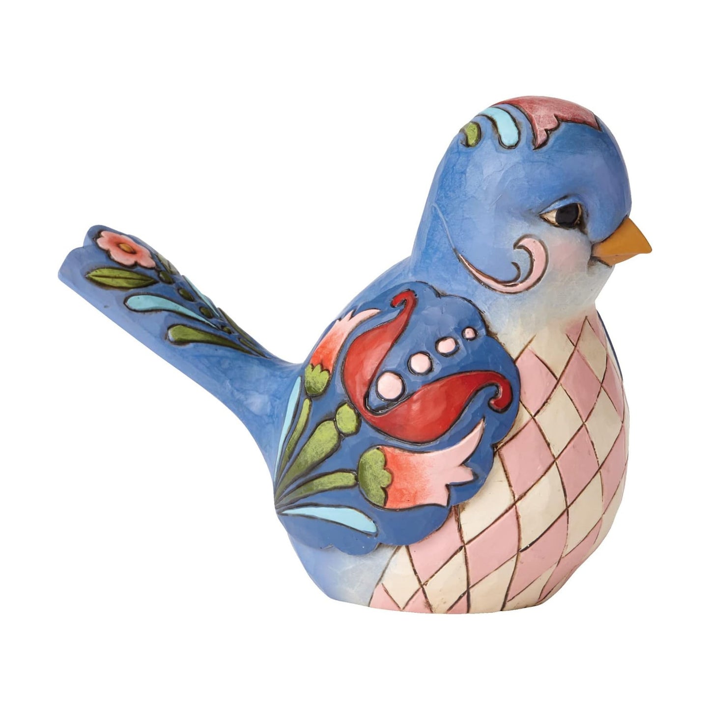 Jim Shore Heartwood Creek Bluebird of Happiness Floral Figurine / 4 Inch