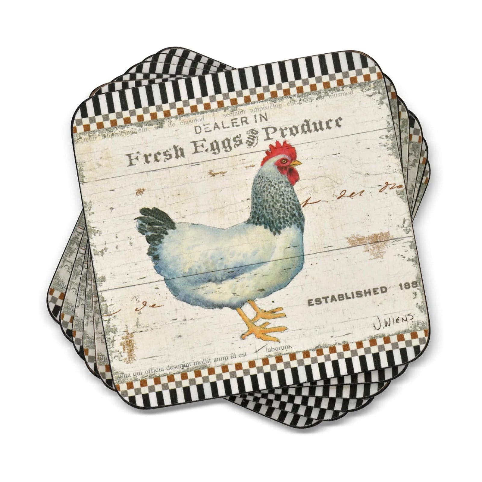 Multicolor / 4.25 x 4.25 / Coasters / Set of 6
