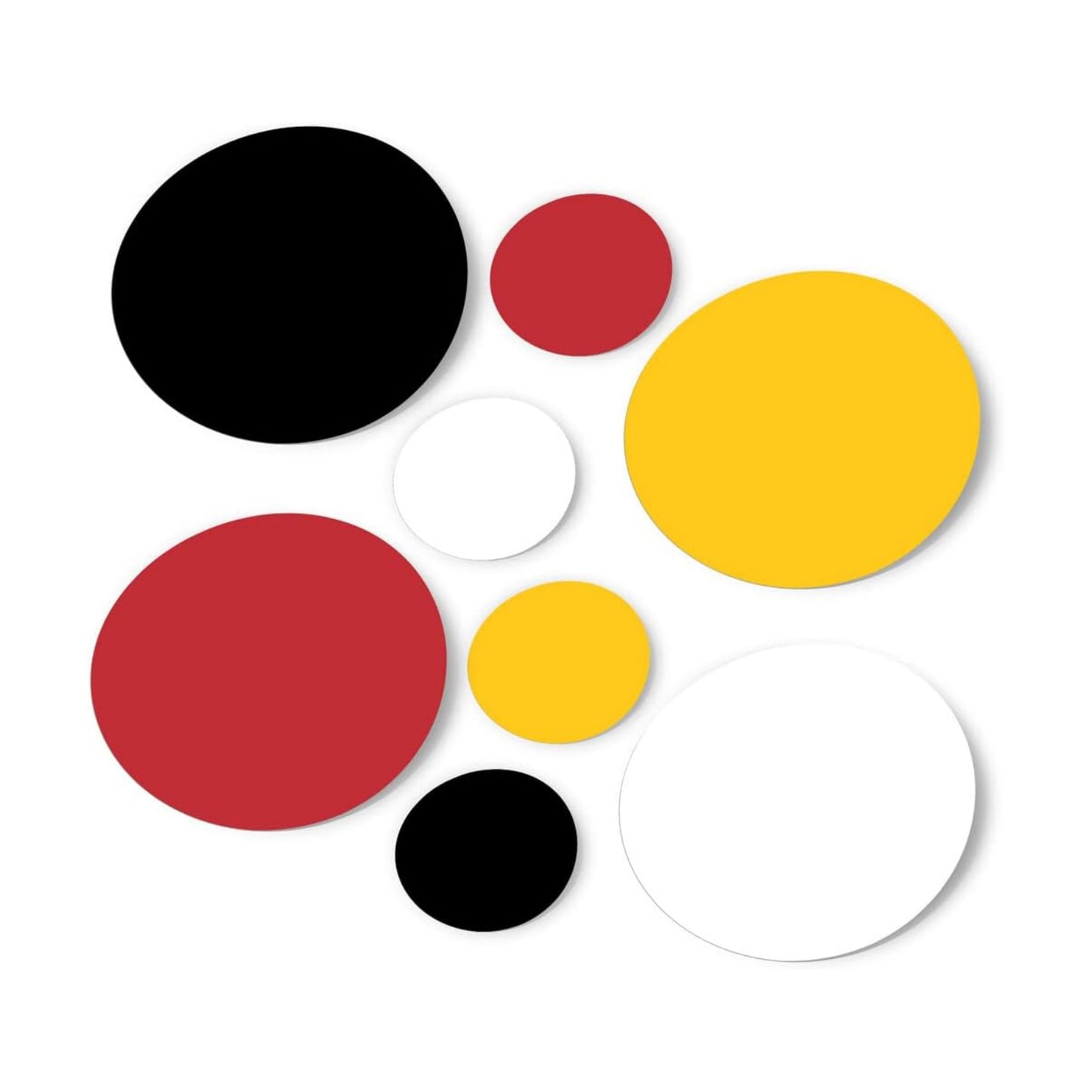 /Red/White/Yellow Vinyl Wall Stickers / 60 Decals / Black / 4 Inch
