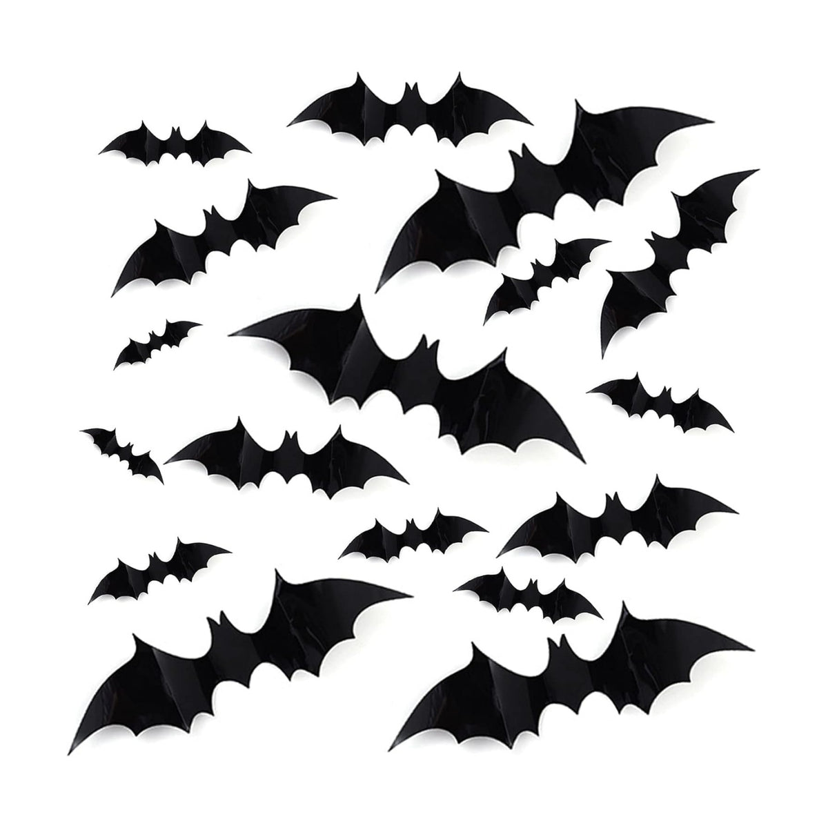 DIY Halloween Party Supplies PVC 3D Decorative Scary Bats Wall Decal Wall Sticker, Halloween Eve Decor Home Window Decoration Set, 28pcs, Black