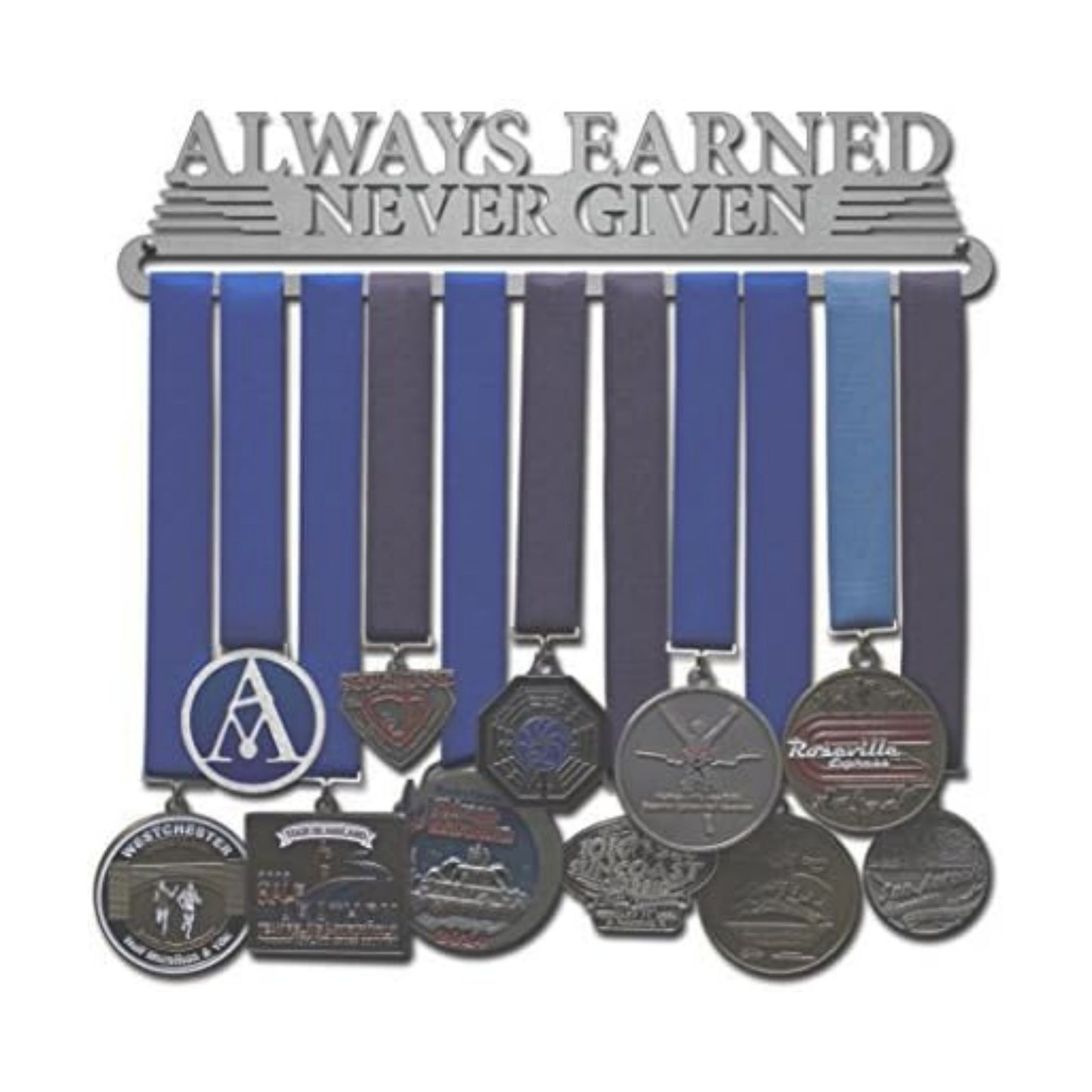 Allied Medal Hangers - Always Earned Never Given (Compact) - Multiple Variations Offered - Medal Awards Holder Display