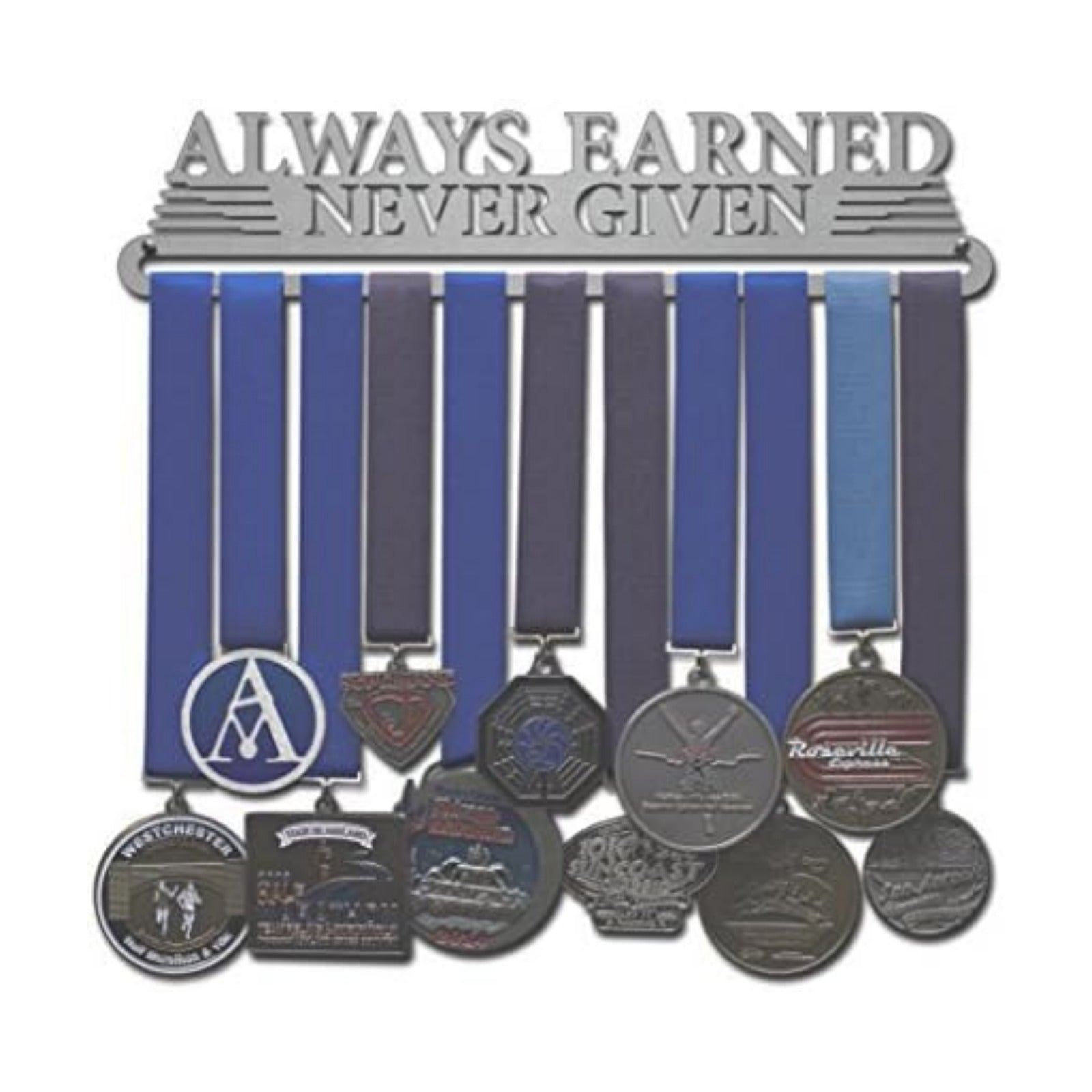 Allied Medal Hangers - Always Earned Never Given (Compact) - Multiple Variations Offered - Medal Awards Holder Display