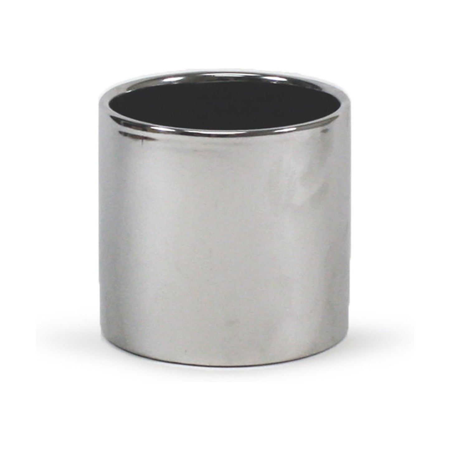 Ceramic Cylinder Vase Width 6.5" Height 6 / 6.5 x 6 / H / Silver