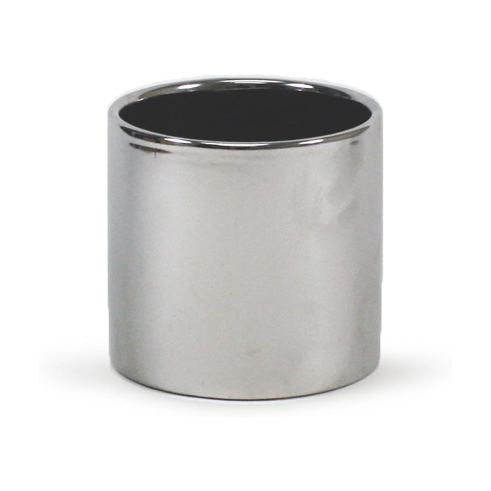 Ceramic Cylinder Vase Width 6.5" Height 6 / 6.5 x 6 / H / Silver