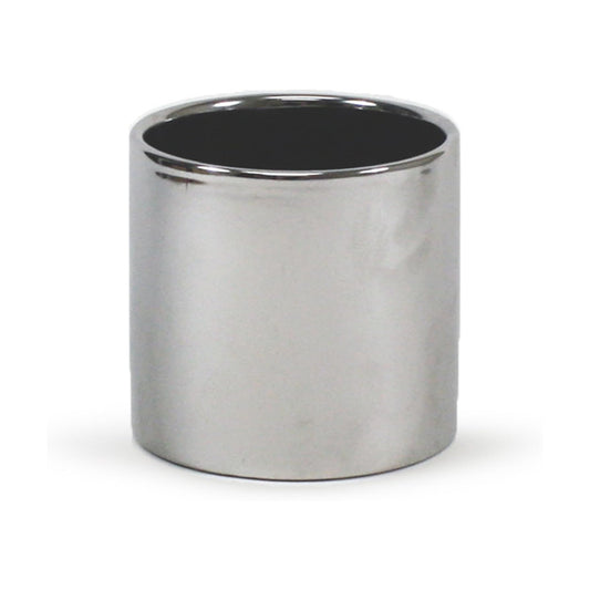Ceramic Cylinder Vase Width 6.5" Height 6 / 6.5 x 6 / H / Silver