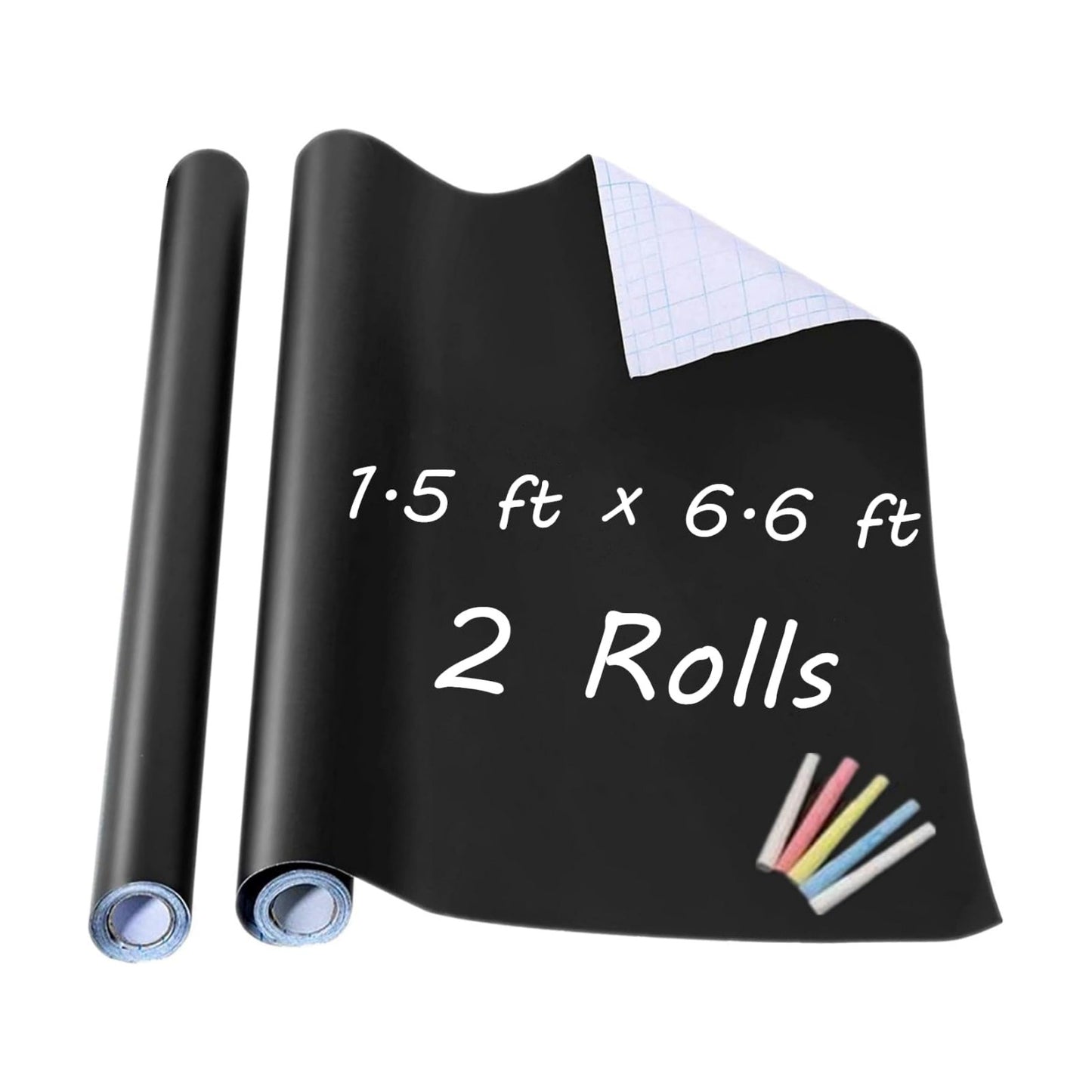 Chalkboard Wall Sticker 2 Rolls " Wallpaper Peel and Stick Chalk / 2 Rolls 1.5ft.x6.6ft. / 18 x 79