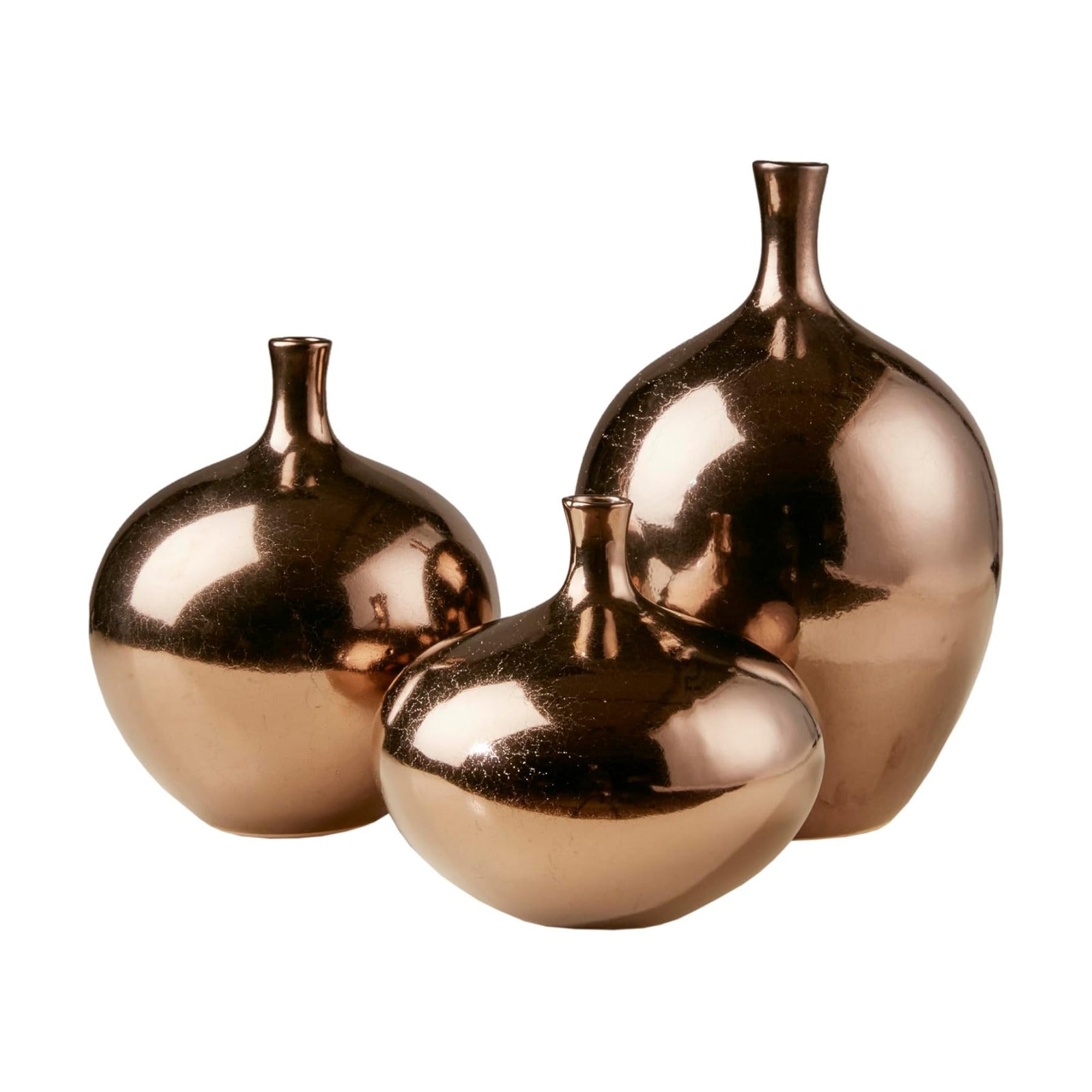 Signature Ansen Ceramic Handmade Vase Set Home Décor / Bronze