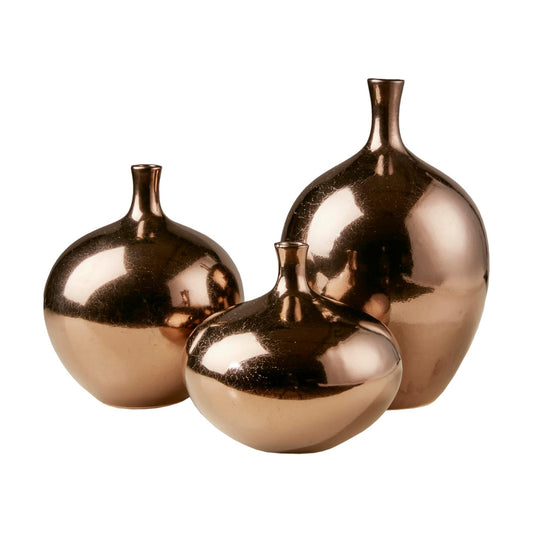 Signature Ansen Ceramic Handmade Vase Set Home Décor / Bronze