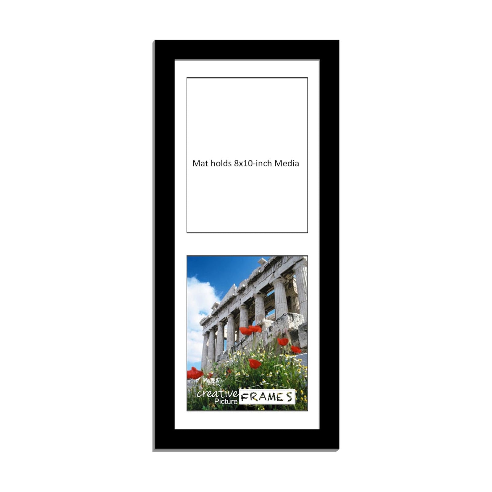 1024Bk Black Picture Frame With White Mat/Black Core To Hold 8X10-Inch Media, Includes Installed Sawtooth Hangers