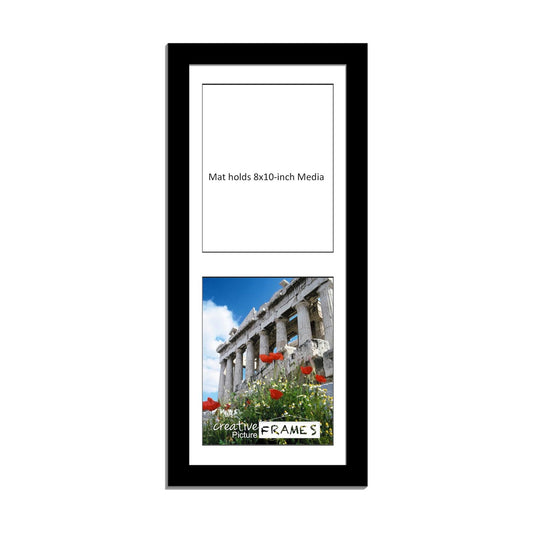 1024Bk Black Picture Frame With White Mat/Black Core To Hold 8X10-Inch Media, Includes Installed Sawtooth Hangers