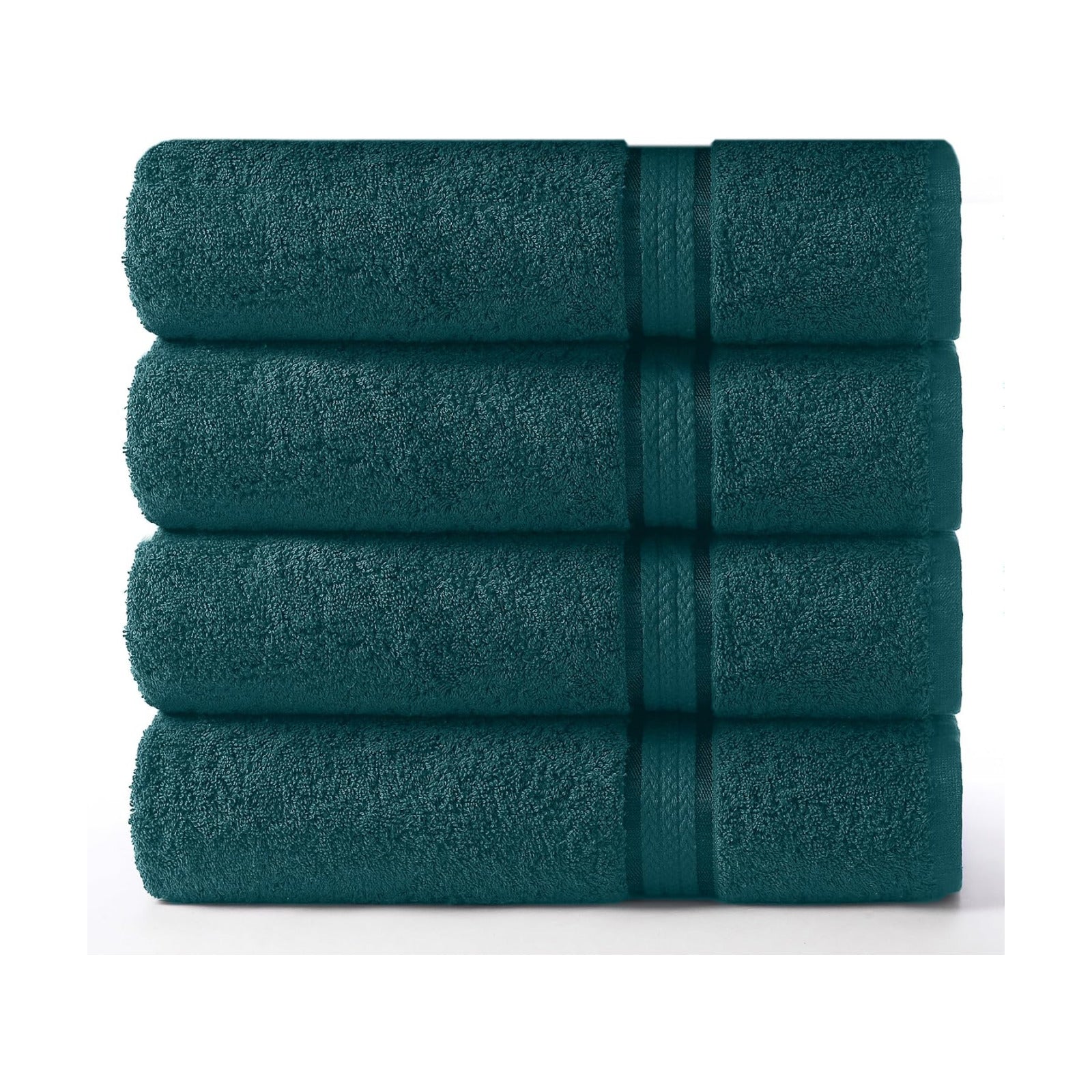 COTTON CRAFT Ultra Soft Bath Towels - 4 Pack 100% Cotton Large 30x54 inches | Oversized 580 GSM Absorbent Teal Bath