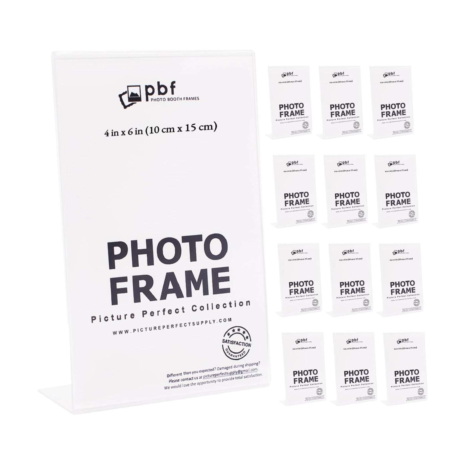 Acrylic Sign Holder / 4 x 6 / Clear - Vertical / Set of 12