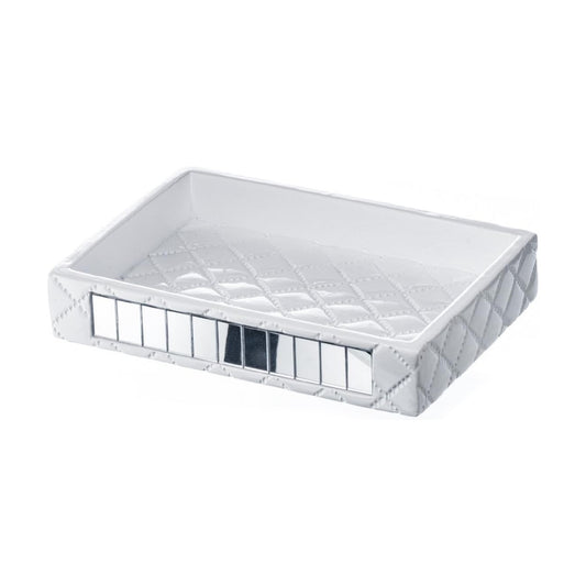 Decorative Dry Bar Soap Holder / Soap Dish / White