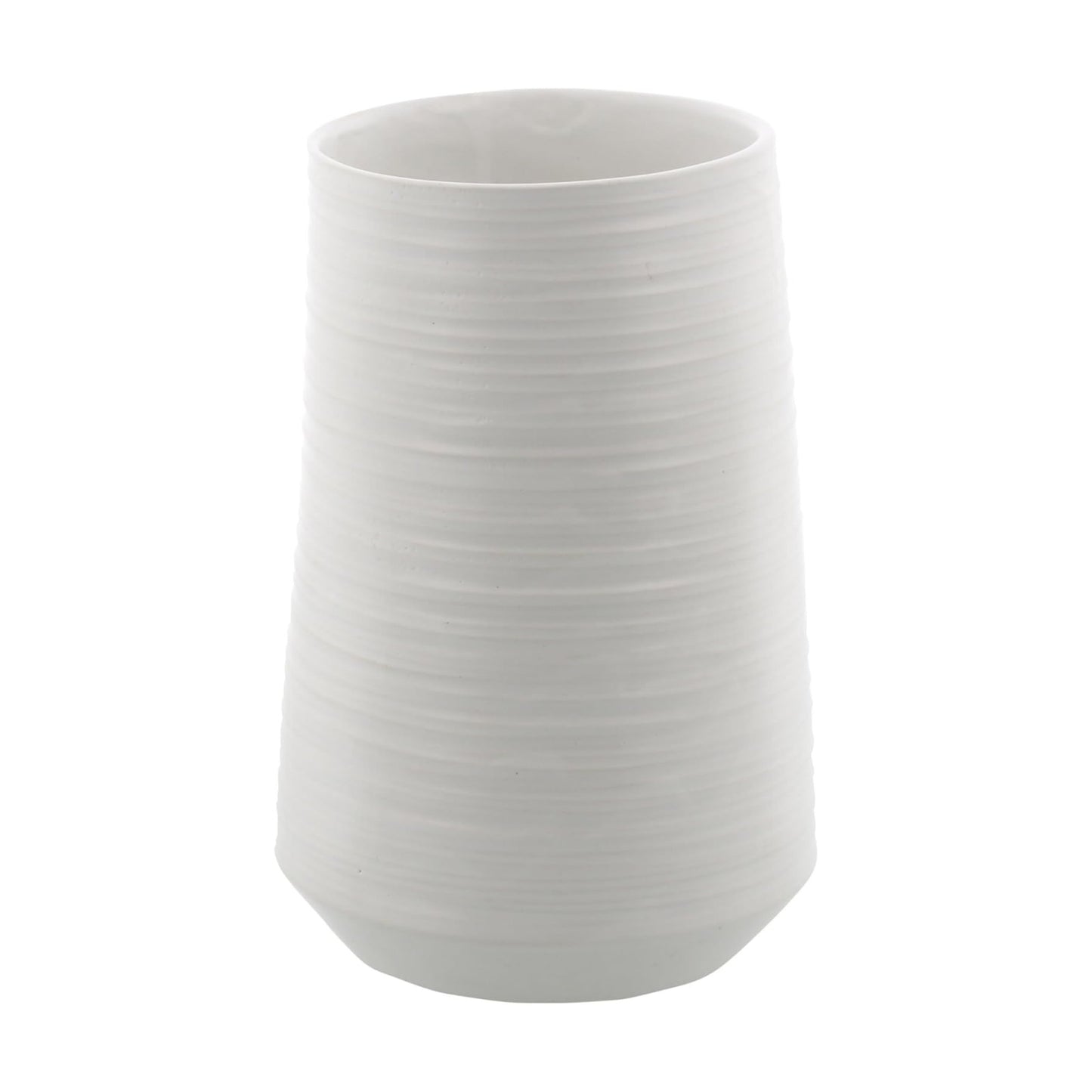 Porcelain Ceramic Decorative Vase Ribbed Centerpiece Vase