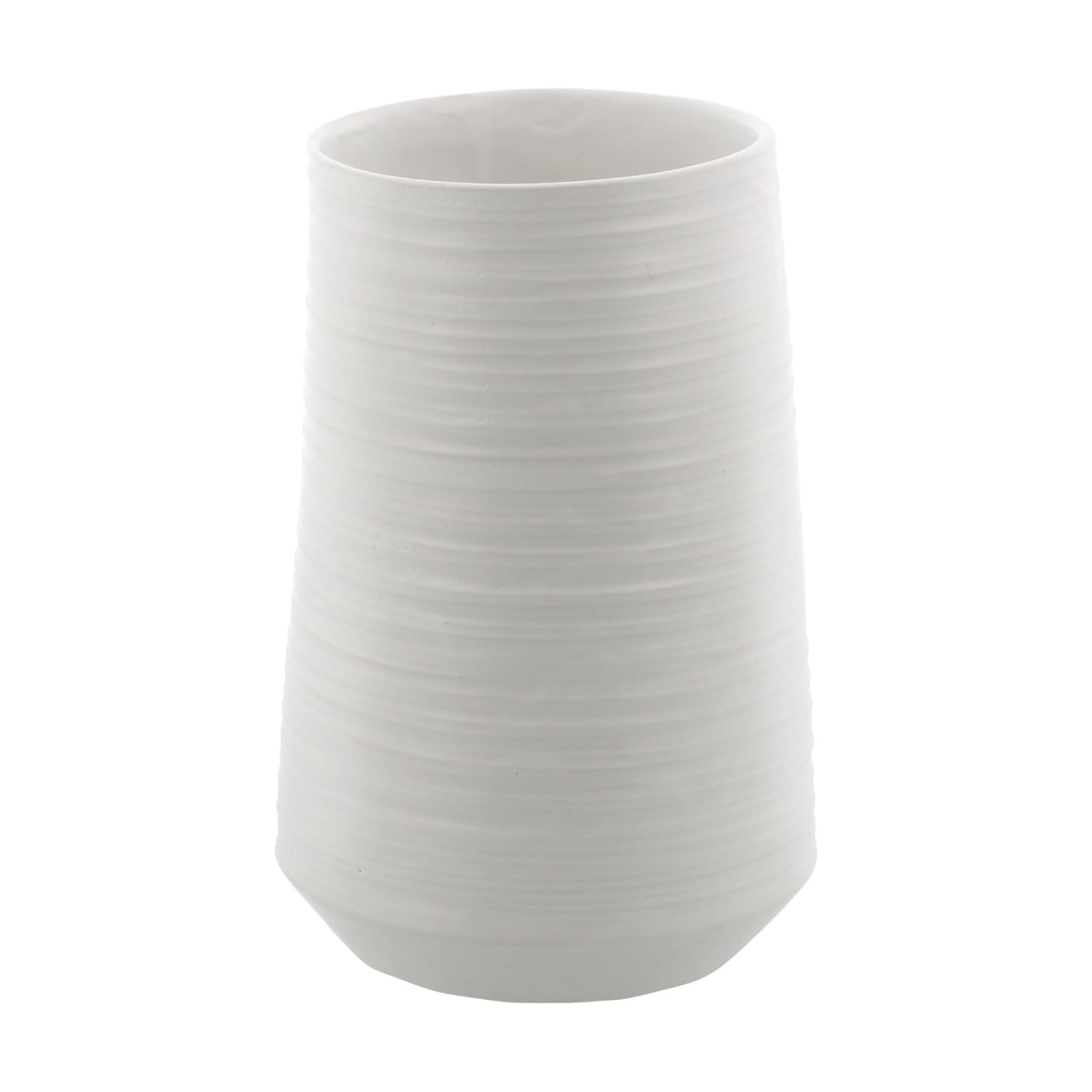 Porcelain Ceramic Decorative Vase Ribbed Centerpiece Vase