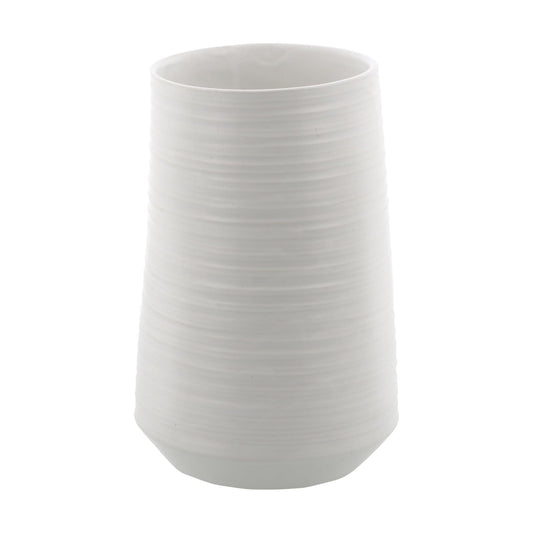 Porcelain Ceramic Decorative Vase Ribbed Centerpiece Vase