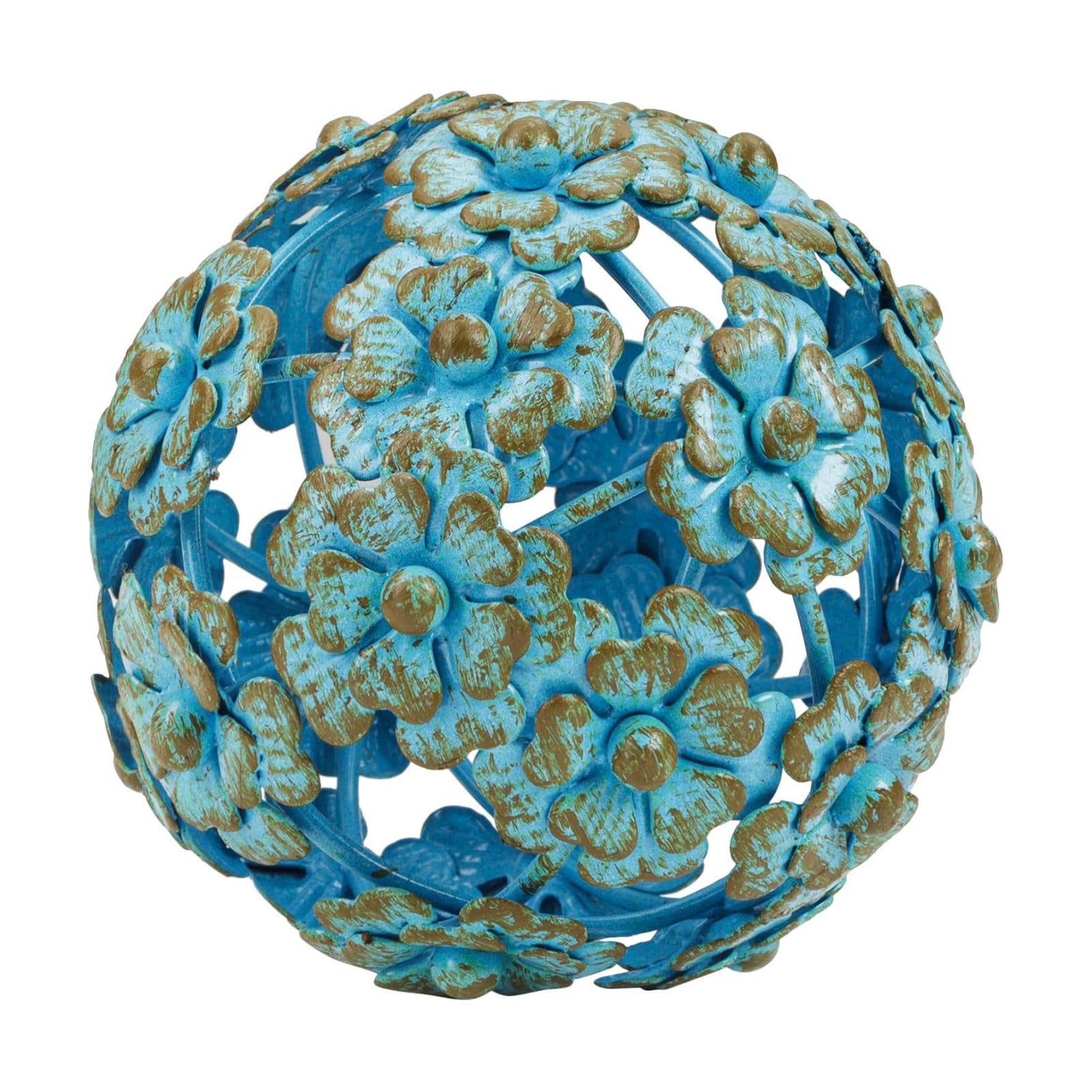 Metal Decorative Sphere / 4 Inch / Blue