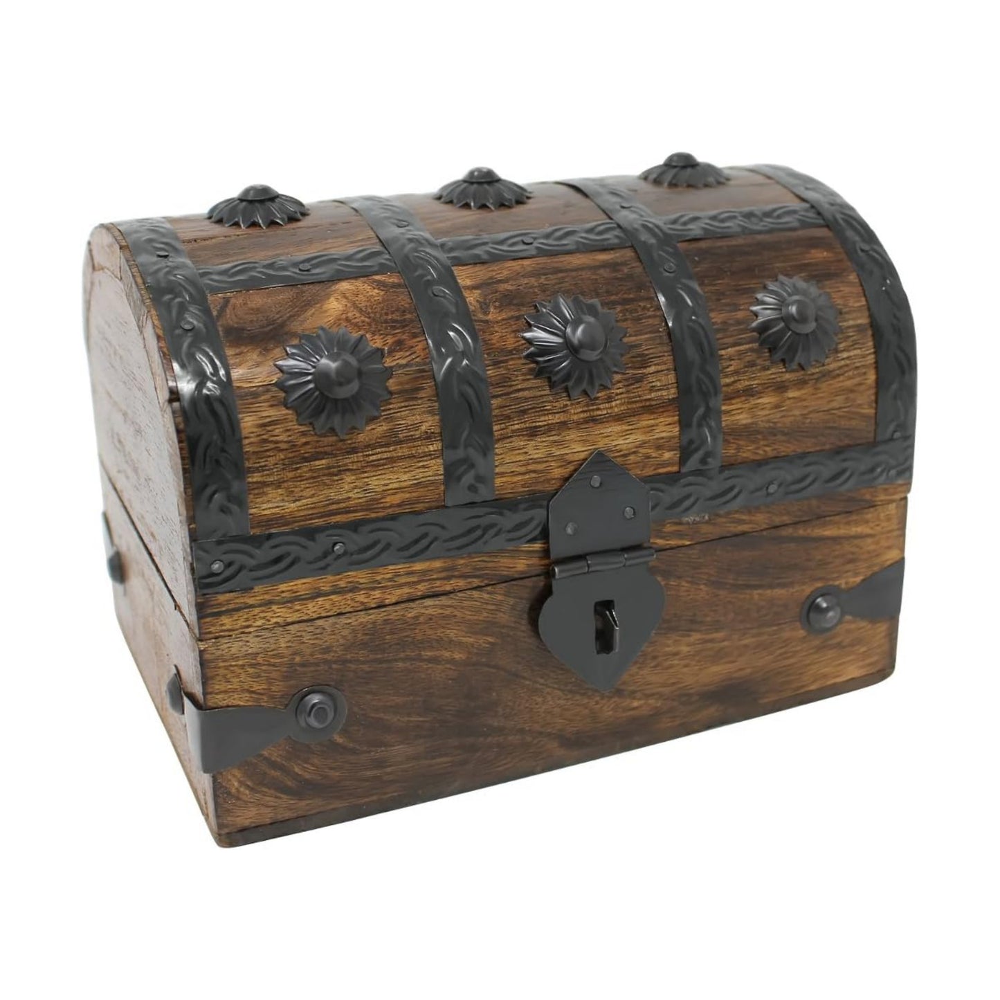 Treasure Chest Keepsake and Decorative Wood Box / Medium / 6.5 x 4.5 x 4.5