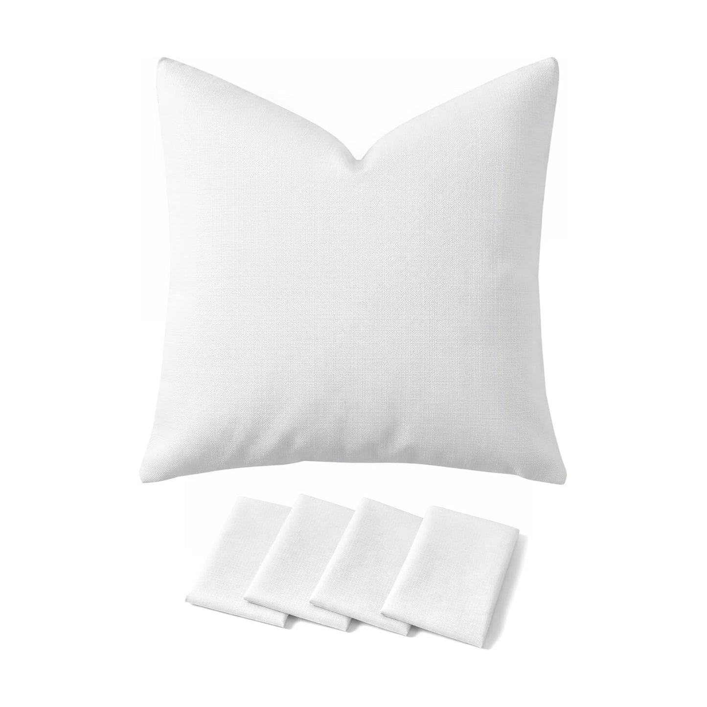 Covers Only No Insert / 18 x 18 / White / Set of 4