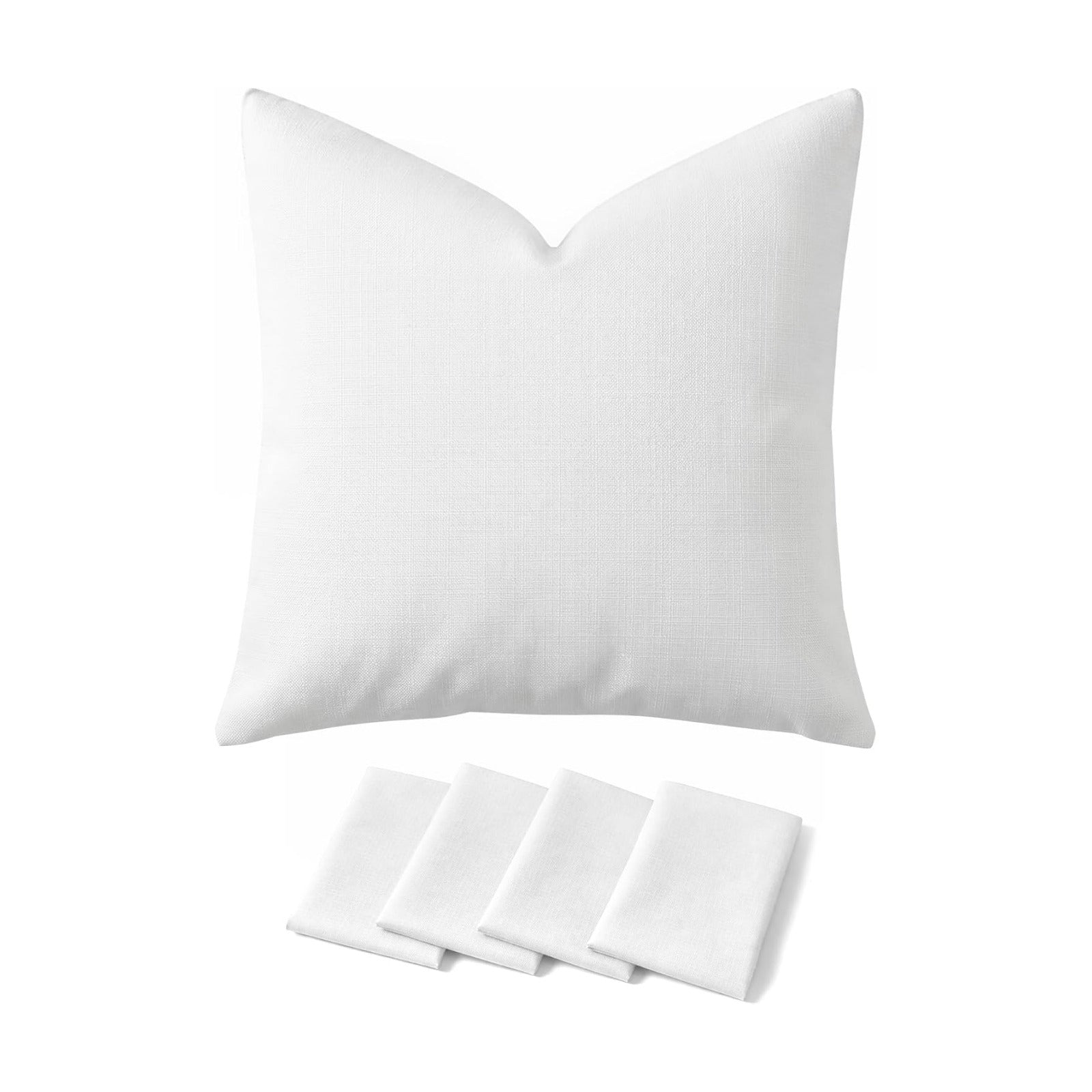 Covers Only No Insert / 18 x 18 / White / Set of 4
