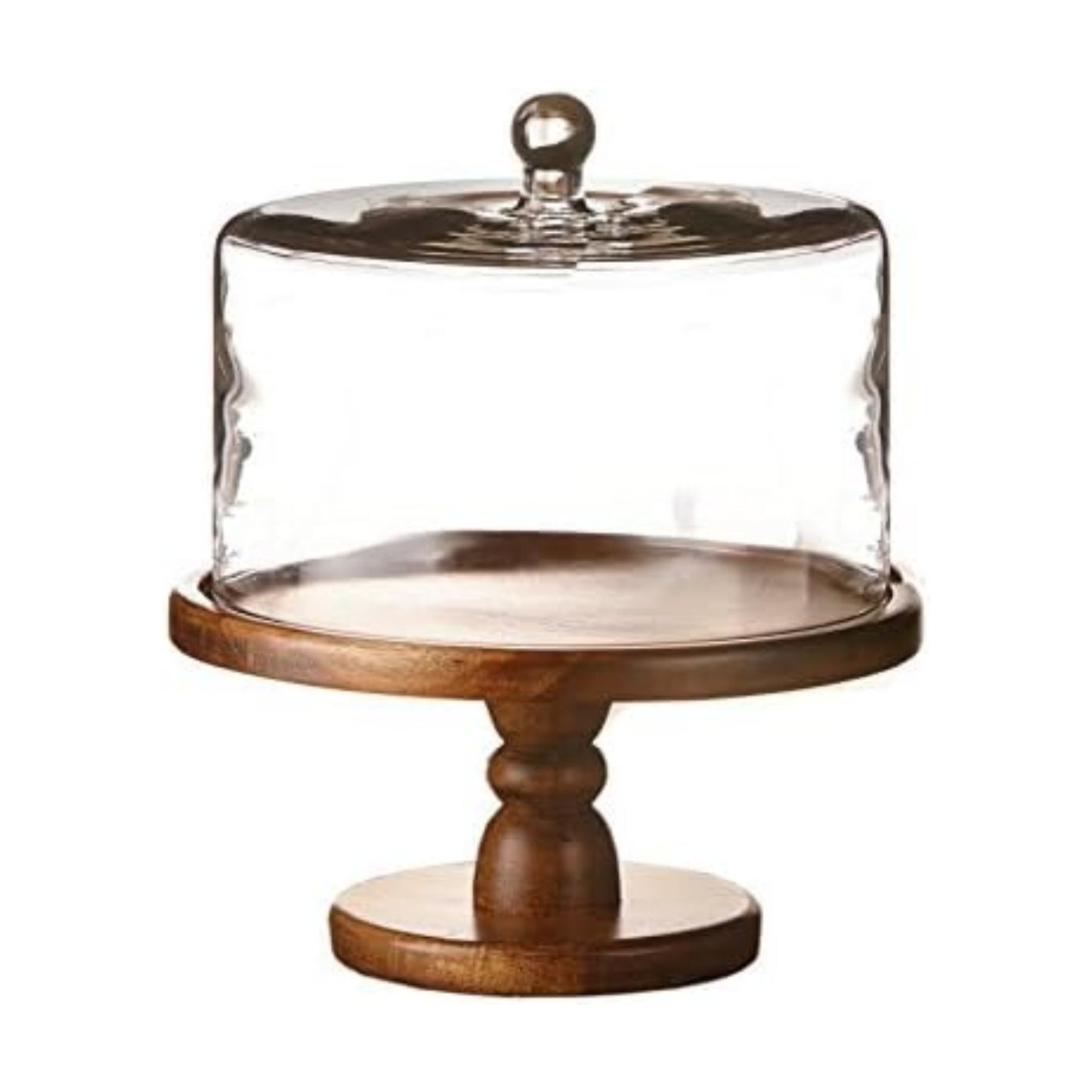 Madera Pedestal Plate / Brown / 11.8 x 12.2