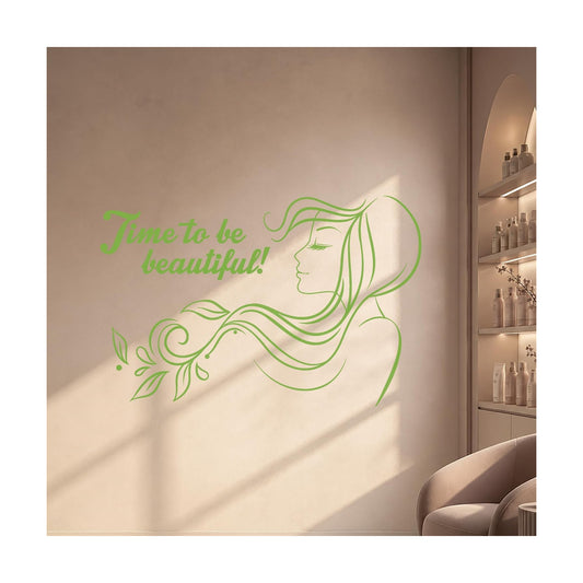Large Vinyl Wall Decal Beauty Salon Quote Woman Hair Salon Stickers / Lime Green / 22.5 x 35 / M In