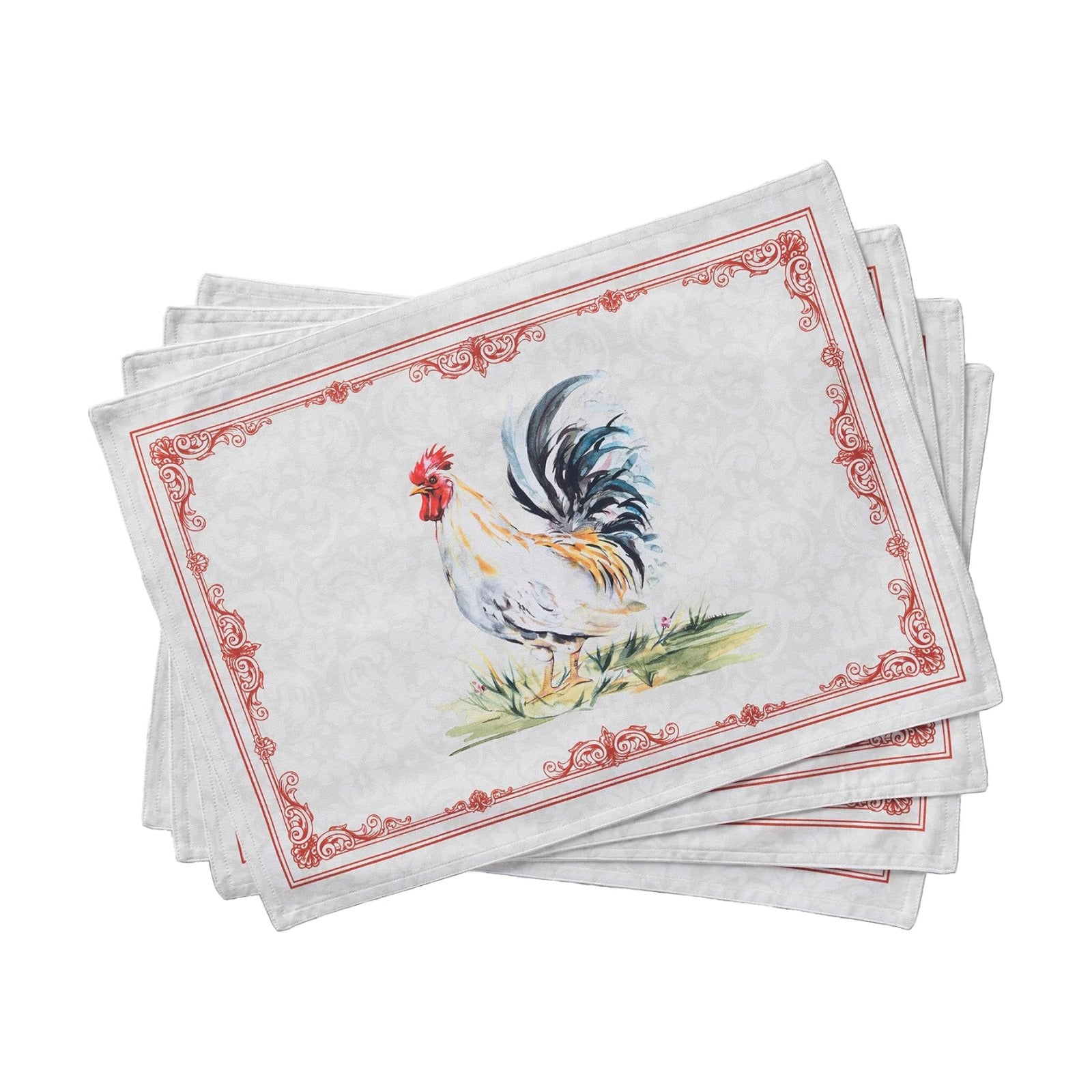 Maison d' Hermine Placemats Set of 4 Reusable 100% Cotton (13"x19") | Cloth Place Mats Washable Table Mats for Kitchen