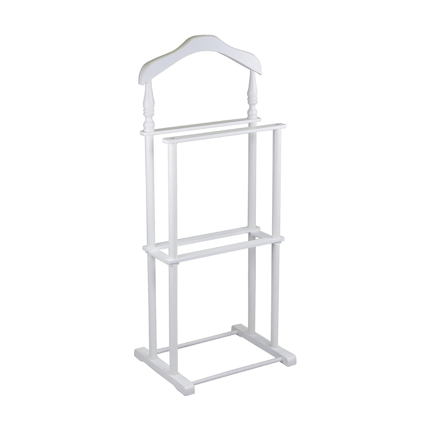 Proman Products Sakura Twin Valet with Wooden Hanger, Trouser Bar & Tie Bar, White
