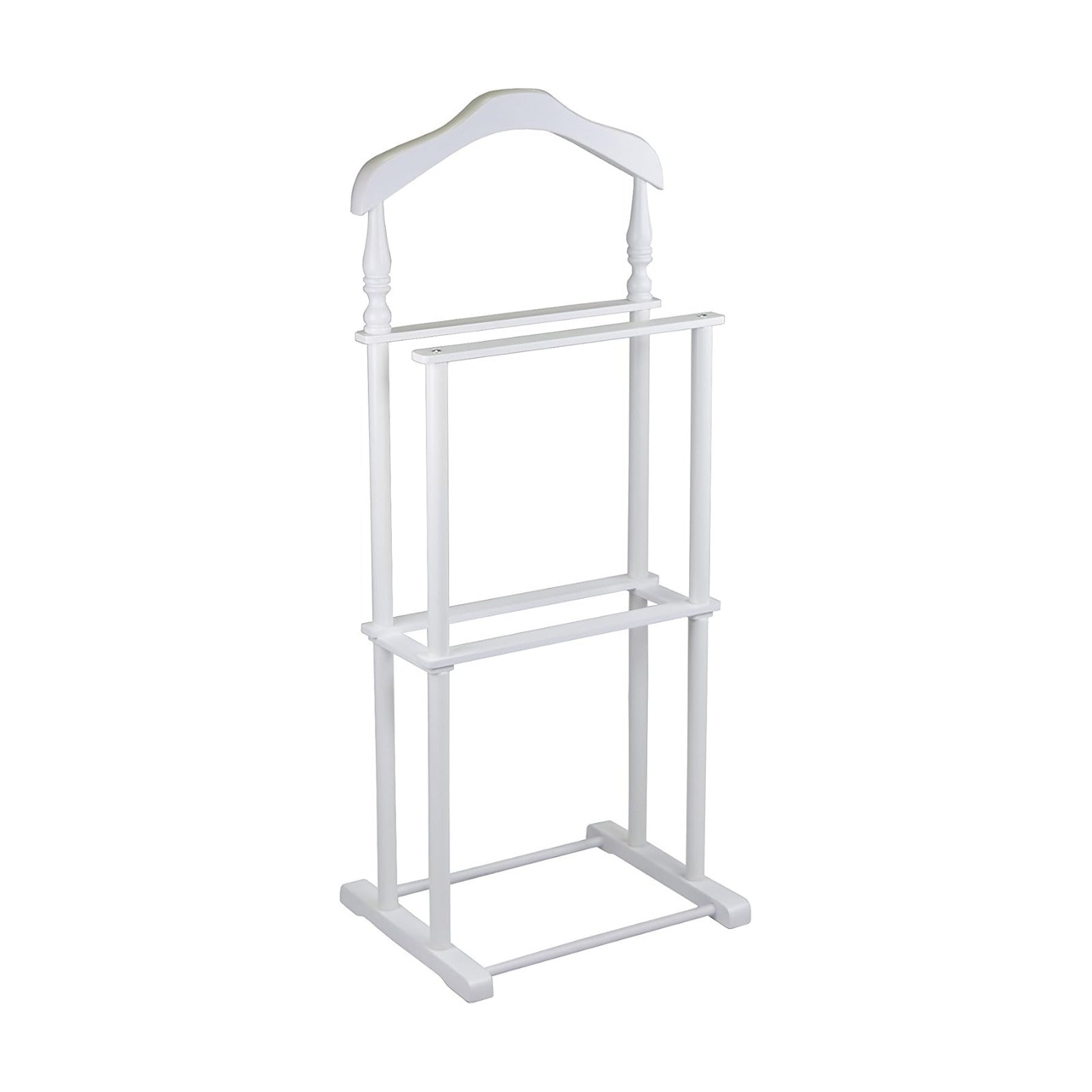 Proman Products Sakura Twin Valet with Wooden Hanger, Trouser Bar & Tie Bar, White