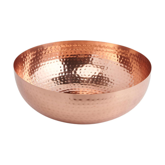 Round Hammered Metal Bowl / Copper Finish