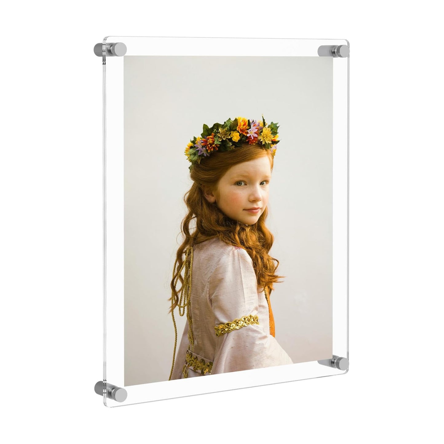 NIUBEE 11x14 Clear Acrylic Wall Mount Floating Frameless Picture Frame | Full Frame is 13x16 inch for Degree