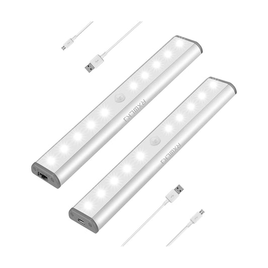 RXWLKJ Stick-on Anywhere Portable Little Light Wireless LED Under Cabinet Lights 10-LED Motion Sensor Activated Night