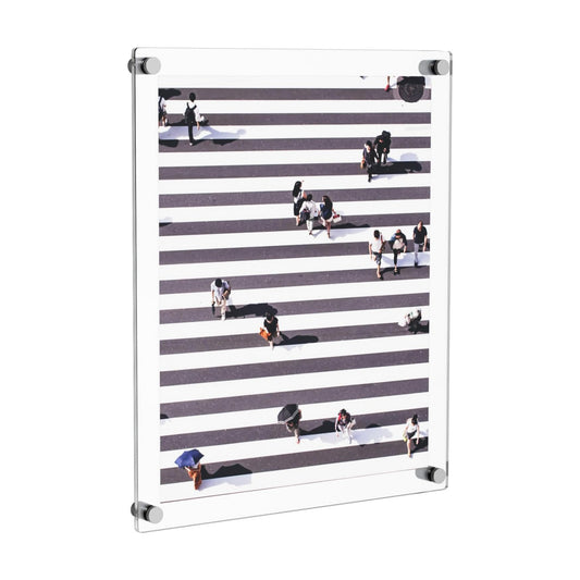 NIUBEE 16x20 Clear Acrylic Wall Mount Floating Frameless Picture Frame | Full Frame is 18.5x22.5 inch Up to 16x20 Photo