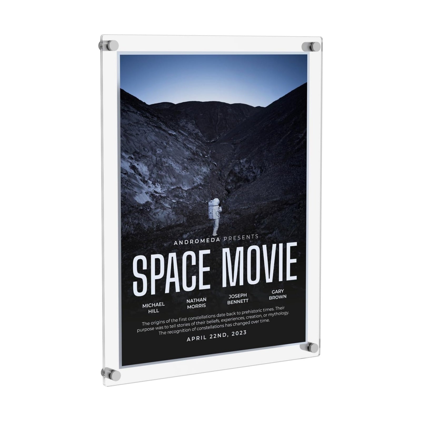 NIUBEE 18x24 Clear Acrylic Wall Mount Floating Frameless Picture Frame | Full Frame is 20.5x26.5 inch Up to 18x24 Photo